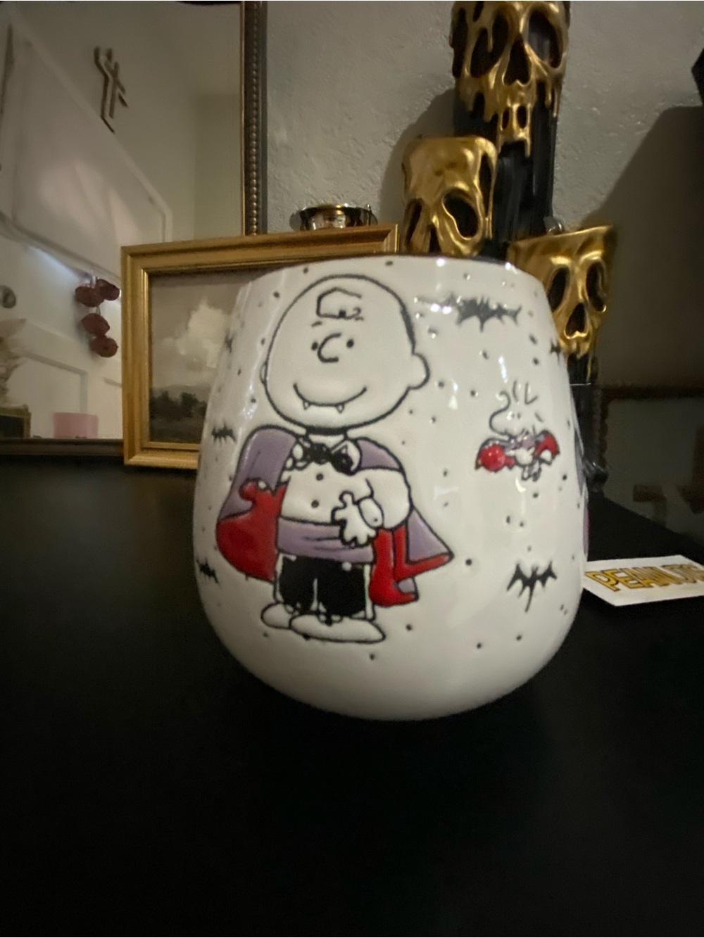 Peanuts Charlie Brown Vampire Ceramic Mug - White with Red Accents
